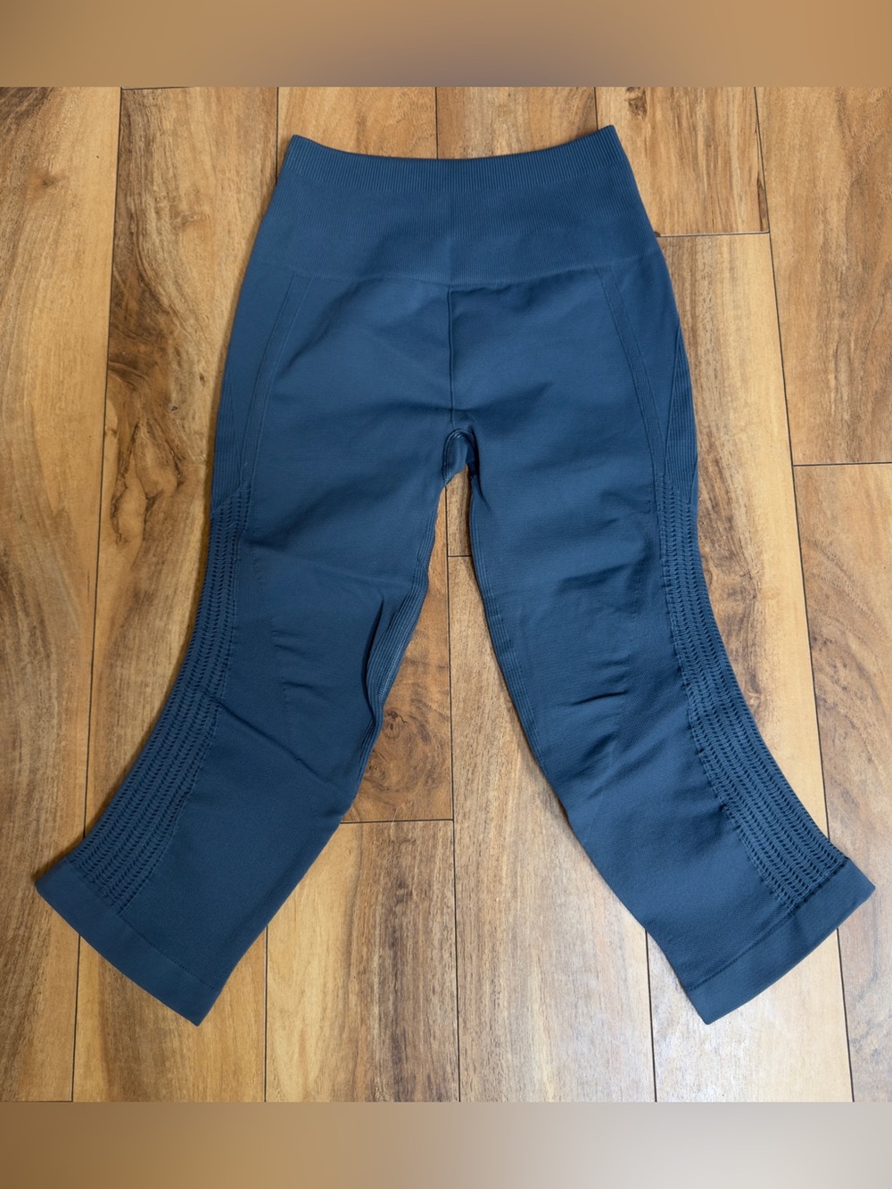 Lululemon In The Flow Seamless Crop Leggings Blue Athletic Gym Yoga Running
